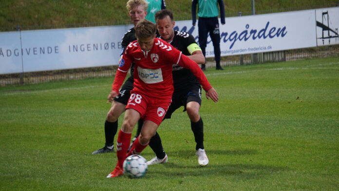 FC Fredericia vs Vejle Boldklub d. 6. juni 2020, Agon Mucolli