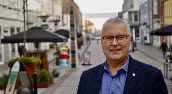 Søren Larsen i Fredericia gågade - Foto: AVISEN