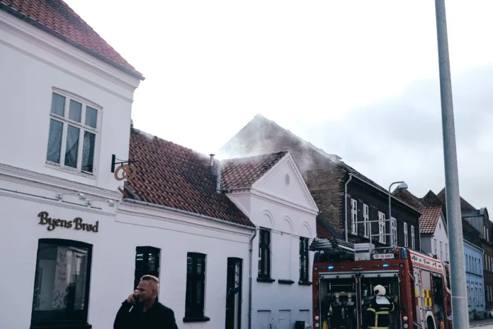 Brand i bageri. Foto: AVISEN Brand i bageri. Foto: AVISEN