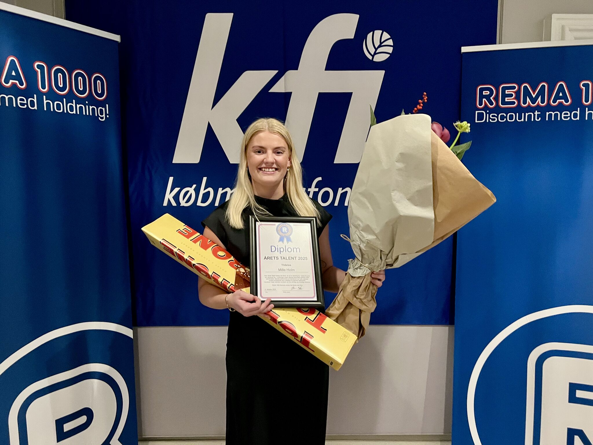 Hun er blot 25 år og købmand i Strib – nu er Mille Holm kåret som Årets Talent i REMA 1000
