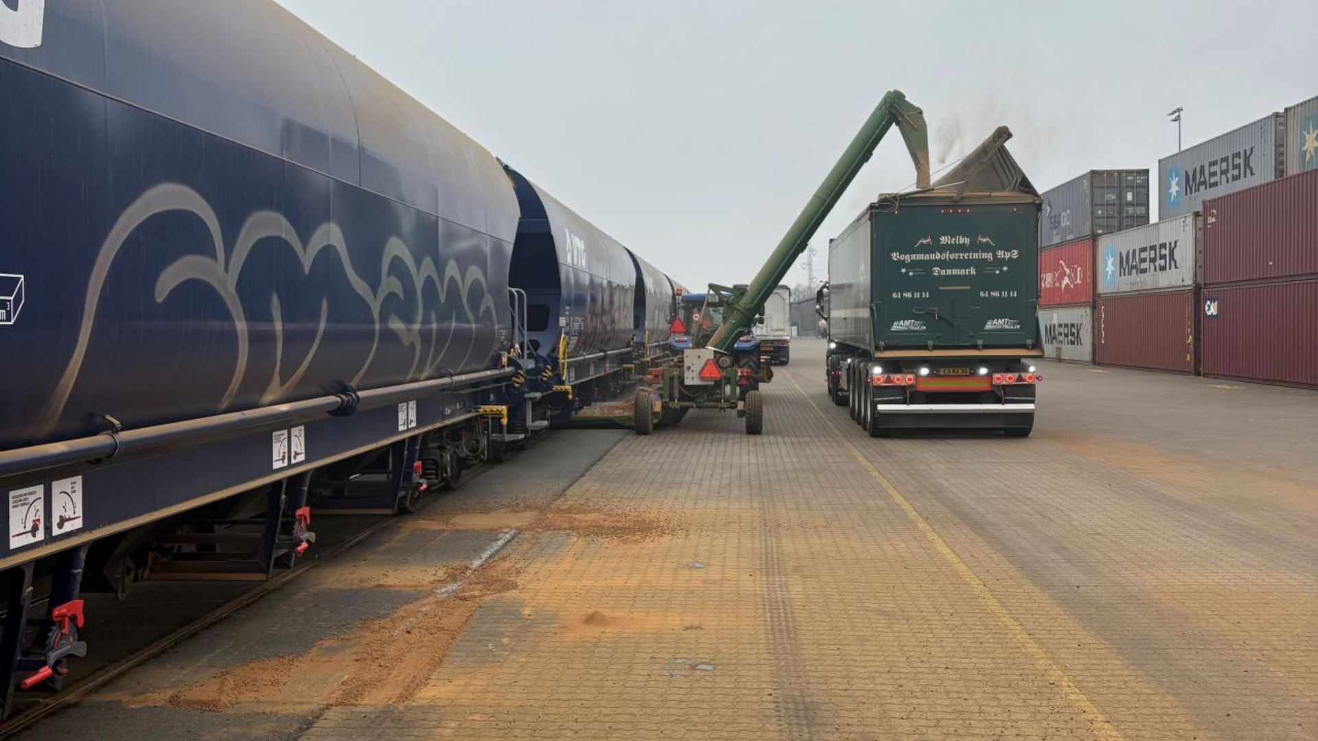 Fredericia Shipping losser 500 meter lang togstamme i Taulov Fredericia Shipping losser 500 meter lang togstamme i Taulov